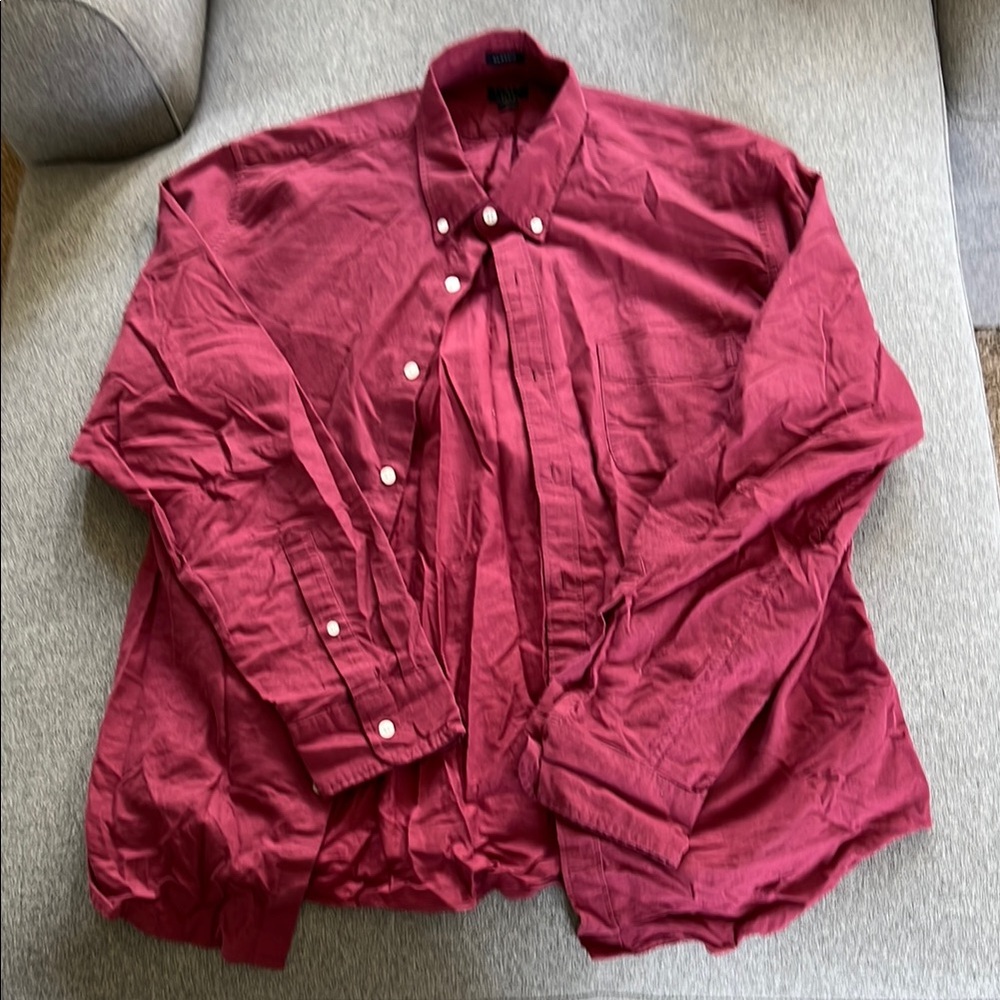 J.Crew Flex Oxford Red Button-Up Shirt